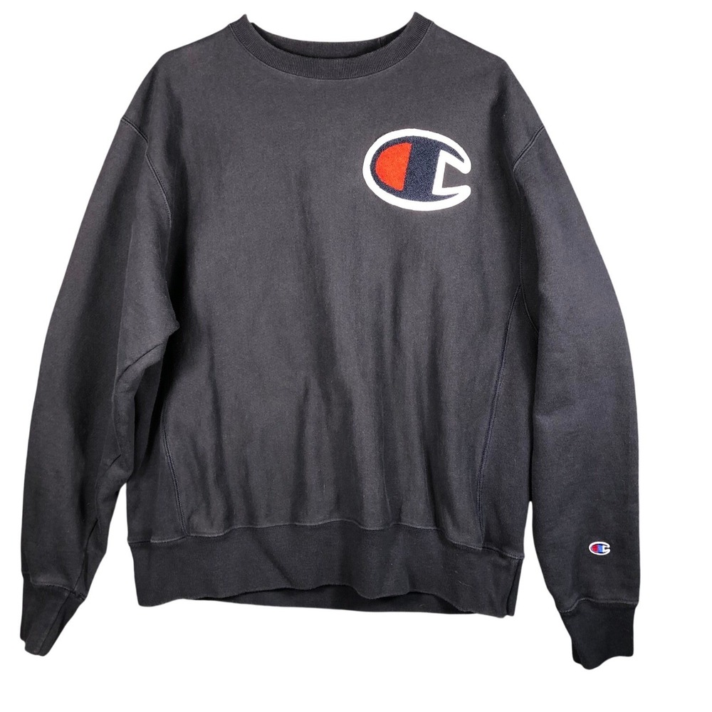 Vintage Champion Reverse Weave‎ Navy Blue Crewneck Sweatshirt Men's Size Large